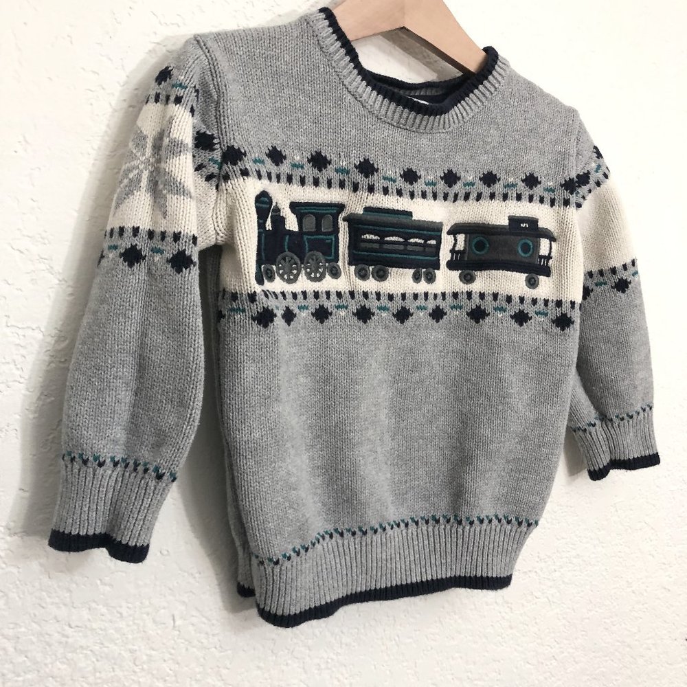 Dressed Up Gymboree Pull Over Trains Knit Sweater